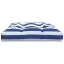 Cushion for pallets blue and white striped fabric 120x80x12 cm by vidaXL, Cushions for chairs and sofas - Ref: Foro24-360528,...