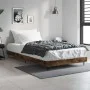 Smoke oak engineered wood bed frame 100x200 cm by vidaXL, Beds and slatted bases - Ref: Foro24-832266, Price: 75,65 €, Discou...
