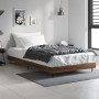 Oak brown engineered wood bed frame 100x200 cm by vidaXL, Beds and slatted bases - Ref: Foro24-832268, Price: 73,52 €, Discou...