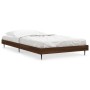 Oak brown engineered wood bed frame 100x200 cm by vidaXL, Beds and slatted bases - Ref: Foro24-832268, Price: 73,52 €, Discou...