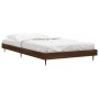 Oak brown engineered wood bed frame 100x200 cm by vidaXL, Beds and slatted bases - Ref: Foro24-832268, Price: 73,52 €, Discou...