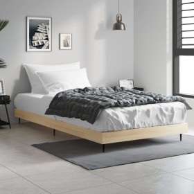 Bettgestell aus Sonoma-Eiche-Holzwerkstoff, 90 x 200 cm von vidaXL, Betten und Lattenroste - Ref: Foro24-832272, Preis: 69,82...