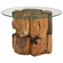 Mesa de centro de madera flotante de teca maciza 60 cm