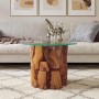 Mesa de centro de madera flotante de teca maciza 60 cm