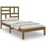 Honey brown solid wood bed frame 100x200 cm by vidaXL, Beds and slatted bases - Ref: Foro24-3105943, Price: 101,56 €, Discoun...