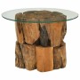 Mesa de centro de madera flotante de teca maciza 60 cm