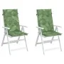Cojines de silla de respaldo alto 2 uds tela estampado de hojas von vidaXL, Kissen für Stühle und Sofas - Ref: Foro24-361265,...