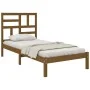 Honey brown solid wood bed frame 100x200 cm by vidaXL, Beds and slatted bases - Ref: Foro24-3105943, Price: 101,56 €, Discoun...
