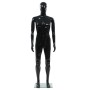 Maniquí de hombre completo base vidrio negro brillante 185 cm