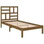 Honey brown solid wood bed frame 100x200 cm by vidaXL, Beds and slatted bases - Ref: Foro24-3105943, Price: 101,56 €, Discoun...