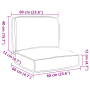 Juego de cojines de paleta 2 pcs Gris 60 x 60 x 12 cm