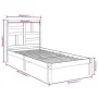 Honey brown solid wood bed frame 100x200 cm by vidaXL, Beds and slatted bases - Ref: Foro24-3105943, Price: 101,56 €, Discoun...