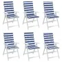 Cojines de silla de respaldo alto 6 uds tela rayas azul&blanco de vidaXL, Cojines para sillas y sofás - Ref: Foro24-361255, P...