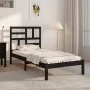 Schwarzer Massivholzbettrahmen 100x200 cm von vidaXL, Betten und Lattenroste - Ref: Foro24-3105944, Preis: 126,14 €, Rabatt: %