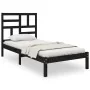Schwarzer Massivholzbettrahmen 100x200 cm von vidaXL, Betten und Lattenroste - Ref: Foro24-3105944, Preis: 126,14 €, Rabatt: %