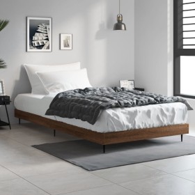 Bettgestell aus braunem Eichenholzwerkstoff, 90 x 200 cm von vidaXL, Betten und Lattenroste - Ref: Foro24-832276, Preis: 75,4...