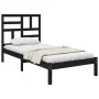 Schwarzer Massivholzbettrahmen 100x200 cm von vidaXL, Betten und Lattenroste - Ref: Foro24-3105944, Preis: 126,14 €, Rabatt: %