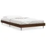 Brown oak engineered wood bed frame 90x200 cm by vidaXL, Beds and slatted bases - Ref: Foro24-832276, Price: 74,34 €, Discoun...