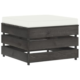 Otomana seccional con cojín madera impregnada gris de vidaXL, Sofás modulares de exterior - Ref: Foro24-3068134, Precio: 64,9...