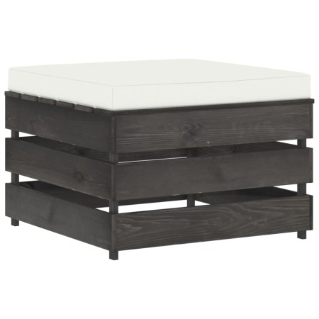 Sectional ottoman with gray impregnated wood cushion by vidaXL, Modular outdoor sofas - Ref: Foro24-3068134, Price: 64,95 €, ...