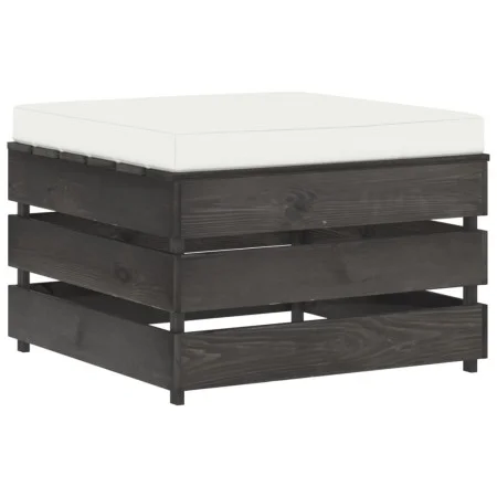 Sectional ottoman with gray impregnated wood cushion by vidaXL, Modular outdoor sofas - Ref: Foro24-3068134, Price: 67,38 €, ...