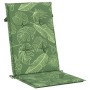 Cojines de silla de respaldo alto 4 uds tela estampado de hojas