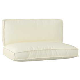 Juego de cojines de paleta 2 pcs Crema 120 x 80 x 12 cm