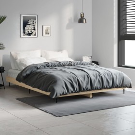 Bettgestell aus Sonoma-Eiche-Holzwerkstoff, 140 x 190 cm von vidaXL, Betten und Lattenroste - Ref: Foro24-832280, Preis: 109,...