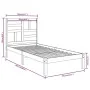 Schwarzer Massivholzbettrahmen 100x200 cm von vidaXL, Betten und Lattenroste - Ref: Foro24-3105944, Preis: 126,14 €, Rabatt: %
