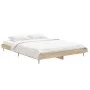 Sonoma oak engineered wood bed frame 140x190 cm by vidaXL, Beds and slatted bases - Ref: Foro24-832280, Price: 107,16 €, Disc...