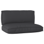 Juego de cojines de paleta 2 pcs Negro 120 x 80 x 12 cm