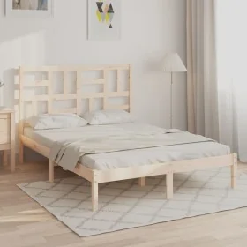 Bettgestell aus massivem Kiefernholz, 120 x 200 cm von vidaXL, Betten und Lattenroste - Ref: Foro24-3105945, Preis: 110,52 €,...