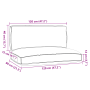 Juego de cojines de paleta 2 pcs Taupé 120 x 80 x 12 cm