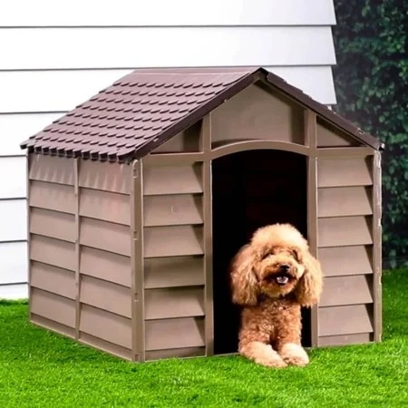Dog kennel made of brown polypropylene, measuring 86x84x82 cm. by vidaXL, Dog kennels - Ref: Foro24-94214, Price: 162,15 €, D...