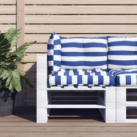 Kissen für Paletten, 3-teilig, blau-weiß gestreiftes Oxford-Gewebe. von vidaXL, Kissen für Stühle und Sofas - Ref: Foro24-360...