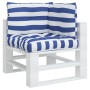 Cojines para palés 3 piezas tela Oxford azul y blanco a rayas by vidaXL, Cushions for chairs and sofas - Ref: Foro24-360871, ...