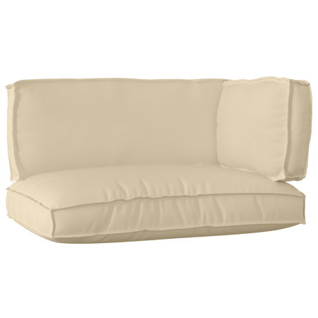 Juego de cojines de paleta 3 pcs Beige 120 x 80 x 12 cm