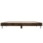 Smoked oak engineered wood bed frame 140x190cm by vidaXL, Beds and slatted bases - Ref: Foro24-832282, Price: 107,16 €, Disco...