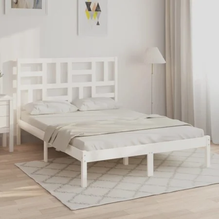 Solid white pine wood bed frame 120x200 cm by vidaXL, Beds and slatted bases - Ref: Foro24-3105946, Price: 119,09 €, Discount: %