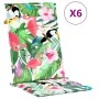 Cushions for chairs with high backrest 6 pcs multicolored fabric by vidaXL, Cushions for chairs and sofas - Ref: Foro24-36126...