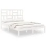 Solid white pine wood bed frame 120x200 cm by vidaXL, Beds and slatted bases - Ref: Foro24-3105946, Price: 119,09 €, Discount: %