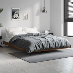 Bettgestell aus eichenbraunem Holzwerkstoff, 140 x 190 cm von vidaXL, Betten und Lattenroste - Ref: Foro24-832284, Preis: 129...