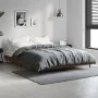 Oak brown engineered wood bed frame 140x190 cm by vidaXL, Beds and slatted bases - Ref: Foro24-832284, Price: 127,27 €, Disco...
