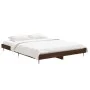 Oak brown engineered wood bed frame 140x190 cm by vidaXL, Beds and slatted bases - Ref: Foro24-832284, Price: 127,27 €, Disco...