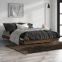 Oak brown engineered wood bed frame 140x190 cm by vidaXL, Beds and slatted bases - Ref: Foro24-832284, Price: 129,28 €, Disco...