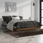 Oak brown engineered wood bed frame 140x190 cm by vidaXL, Beds and slatted bases - Ref: Foro24-832284, Price: 127,27 €, Disco...