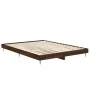 Oak brown engineered wood bed frame 140x190 cm by vidaXL, Beds and slatted bases - Ref: Foro24-832284, Price: 127,27 €, Disco...