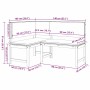 Conjunto de Bancos de Jardín 2 pcs Marrón