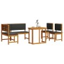 Conjunto de Bancos de Jardín 4 pcs Marrón