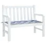 Cushion for garden bench in blue and white striped Oxford fabric, 100x50x3cm by vidaXL, Cushions for chairs and sofas - Ref: ...